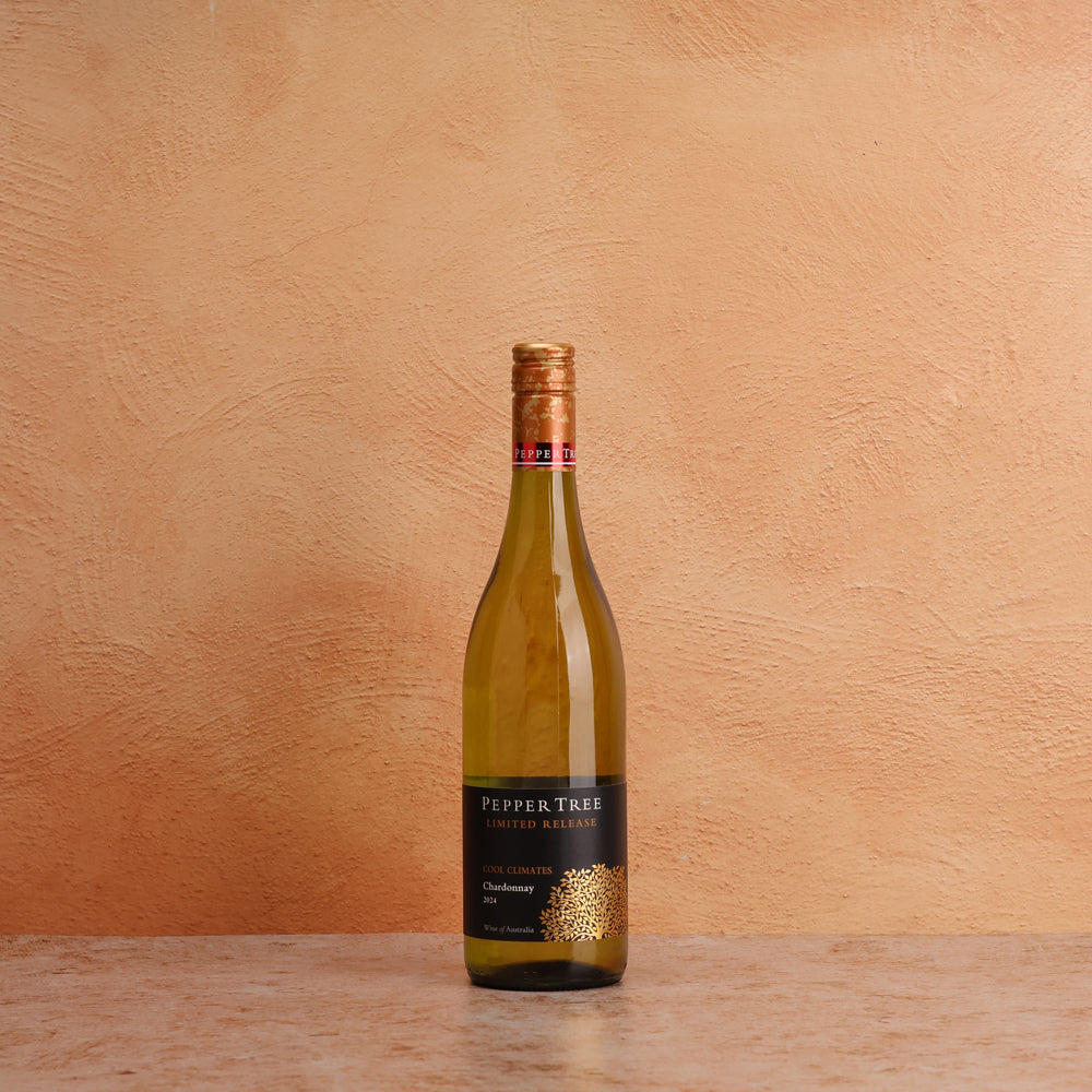 A bottle of Pepper Tree Black Label Cool Climate Chardonnay 2024 750ml White Wine