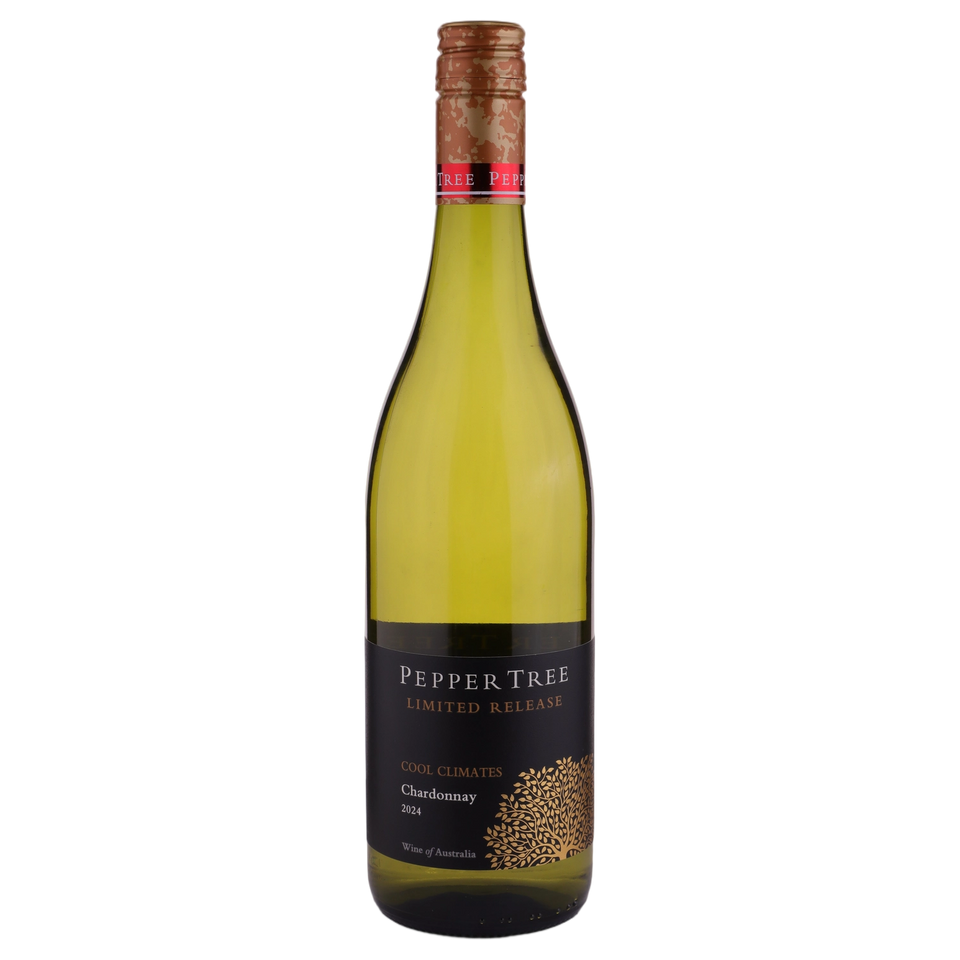 A bottle of Pepper Tree Black Label Cool Climate Chardonnay 2024 750ml White Wine