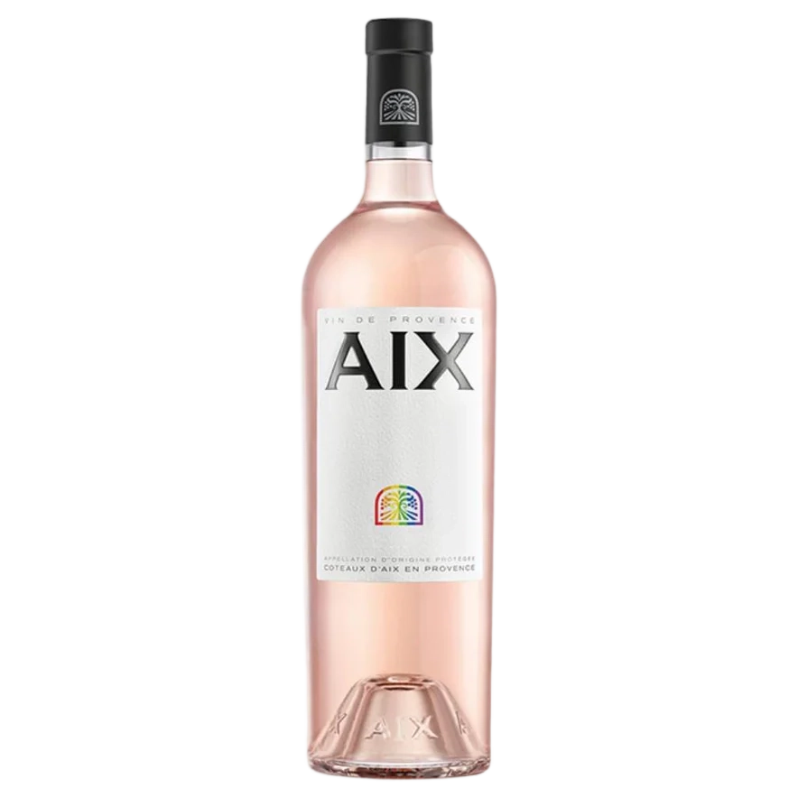 A bottle of Maison Saint Aix Dry Rose 2024 Rainbow Labels 1500ml Rose Wine