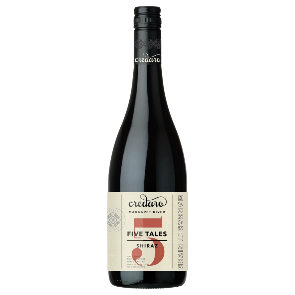 A bottle of Credaro Five Tales Shiraz 2025 750ml Red Wine