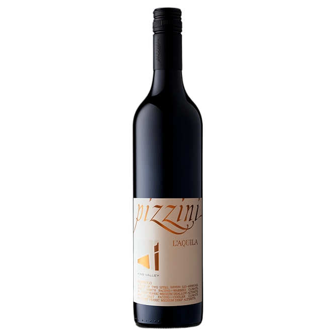 A bottle of Pizzini Strength of Site L'Aquila Nebbiolo 2022 750ml Red Wine