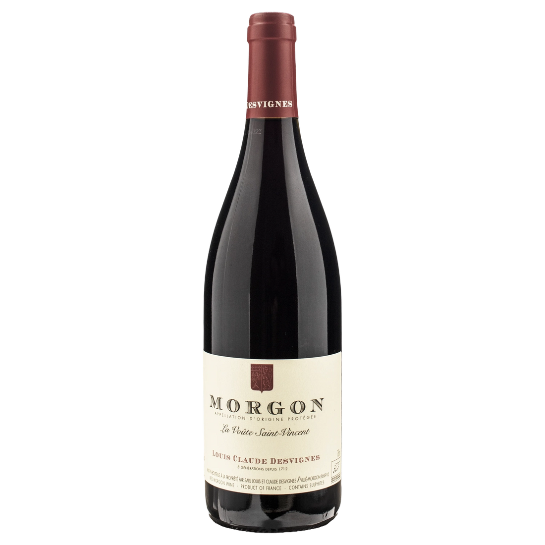 A bottle of Dom. Desvignes Morgon Saint Vincent 2024 750ml Red Wine