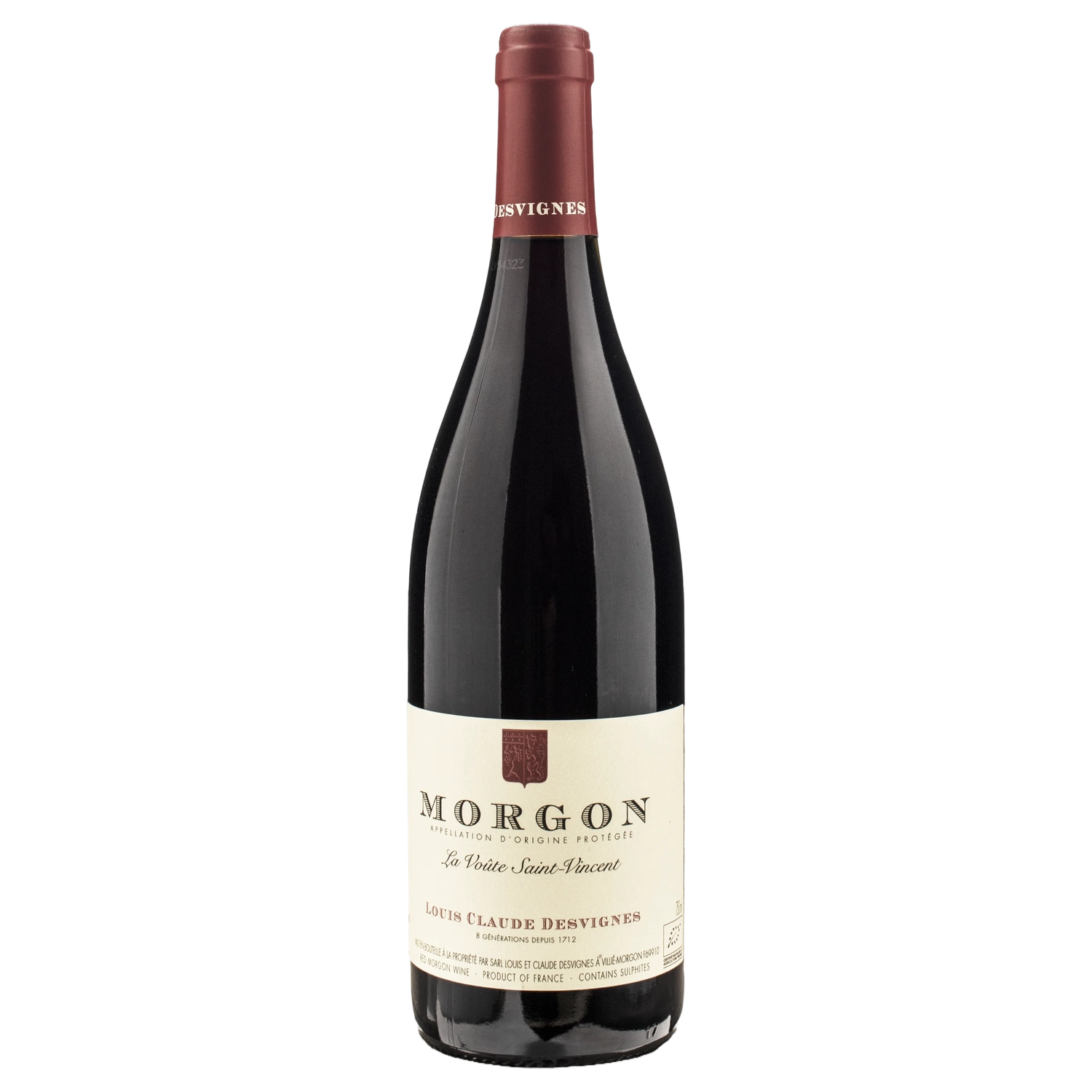 A bottle of Dom. Desvignes Morgon Saint Vincent 2024 750ml Red Wine