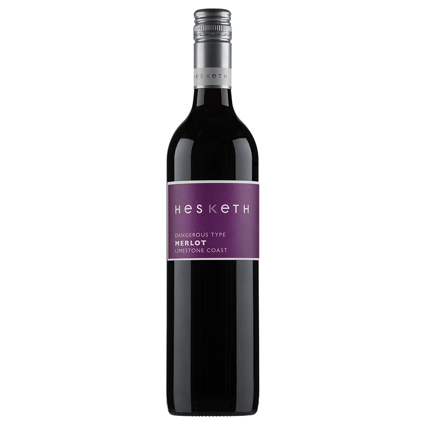 A bottle of Hesketh Dangerous Type Merlot 2023 750ml Red Wine