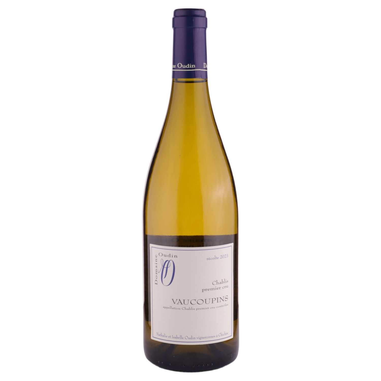 A bottle of Domaine Oudin 1er Cru Vaucoupin 2023 750ml White Wine