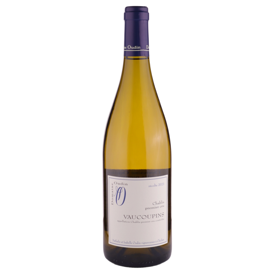 A bottle of Domaine Oudin 1er Cru Vaucoupin 2023 750ml White Wine