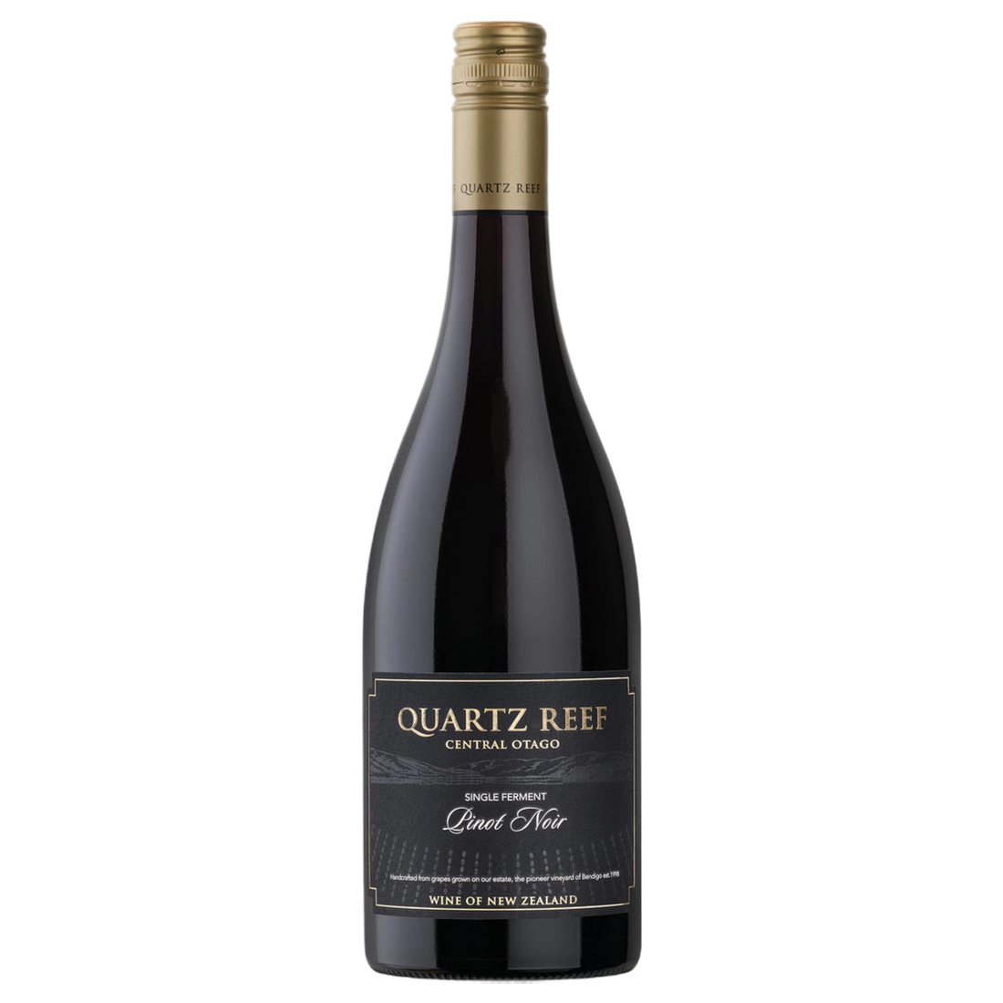 A bottle of Quartz Reef Bendigo Est Single Ferment Pinot Noir 2021 750ml Red Wine
