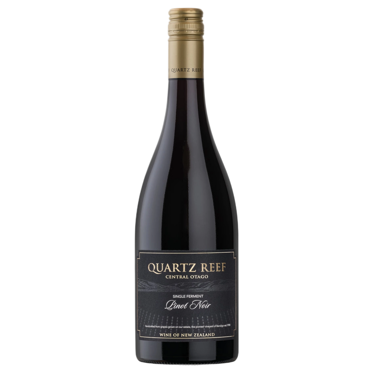 A bottle of Quartz Reef Bendigo Est Single Ferment Pinot Noir 2021 750ml Red Wine