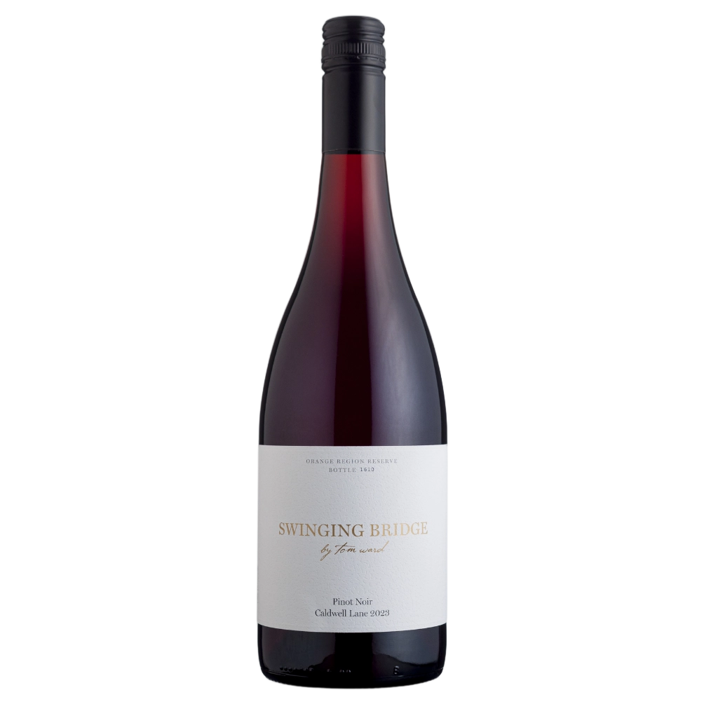 A bottle of Swinging Bridge Caldwell Lane Pinot Noir 2023 750ml Red Wine