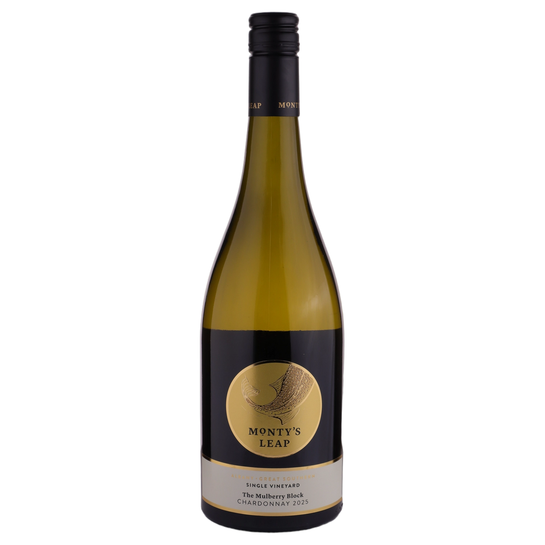 A bottle of Monty's Leap The Mulberry Block Chardonnay 2025 750ml White Wine