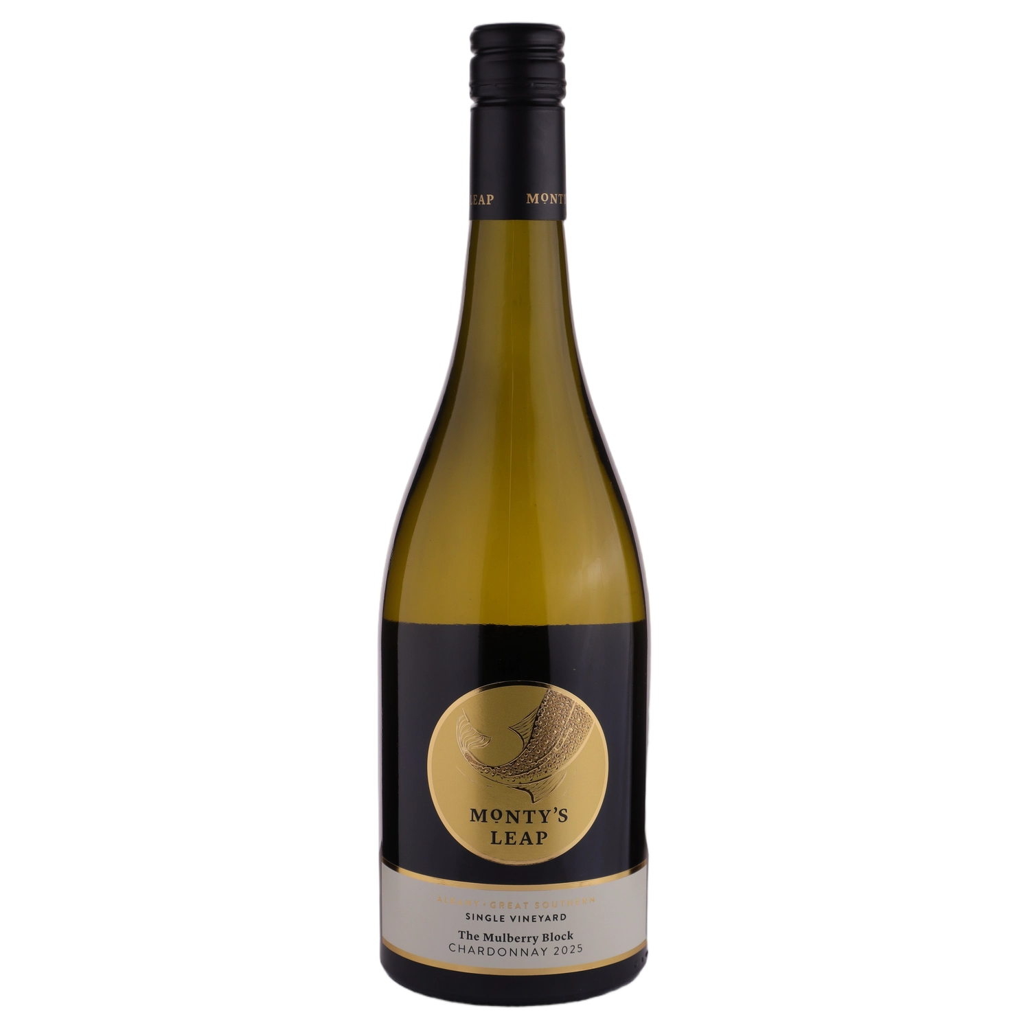 A bottle of Monty's Leap The Mulberry Block Chardonnay 2025 750ml White Wine