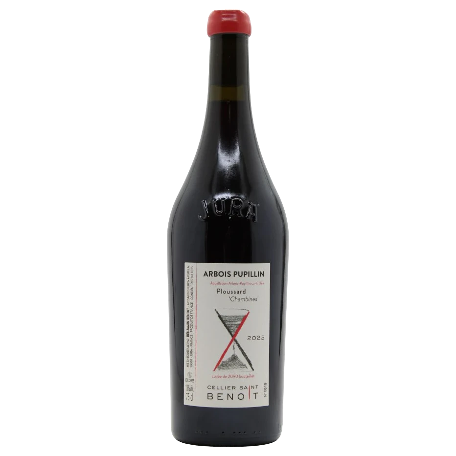 A bottle of Cellier Saint Benoit Arbois Pupillin Chambines Ploussard 2023 750ml Red Wine