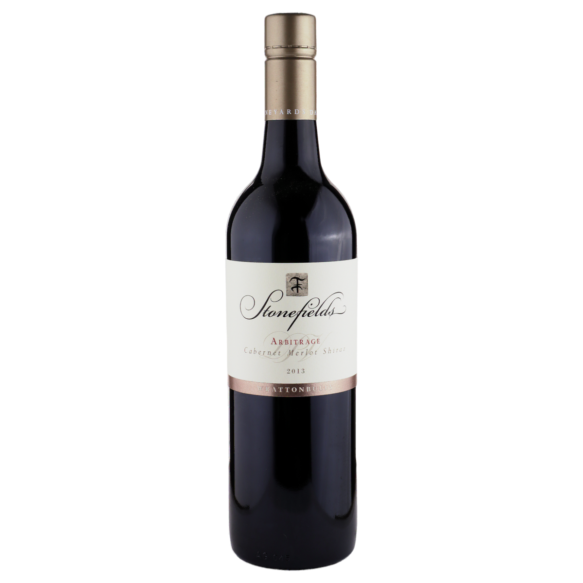 A bottle of Carillion Stonefields Arbitrage Cabernet Sauvignon Merlot Shiraz 2013 750ml Red Wine