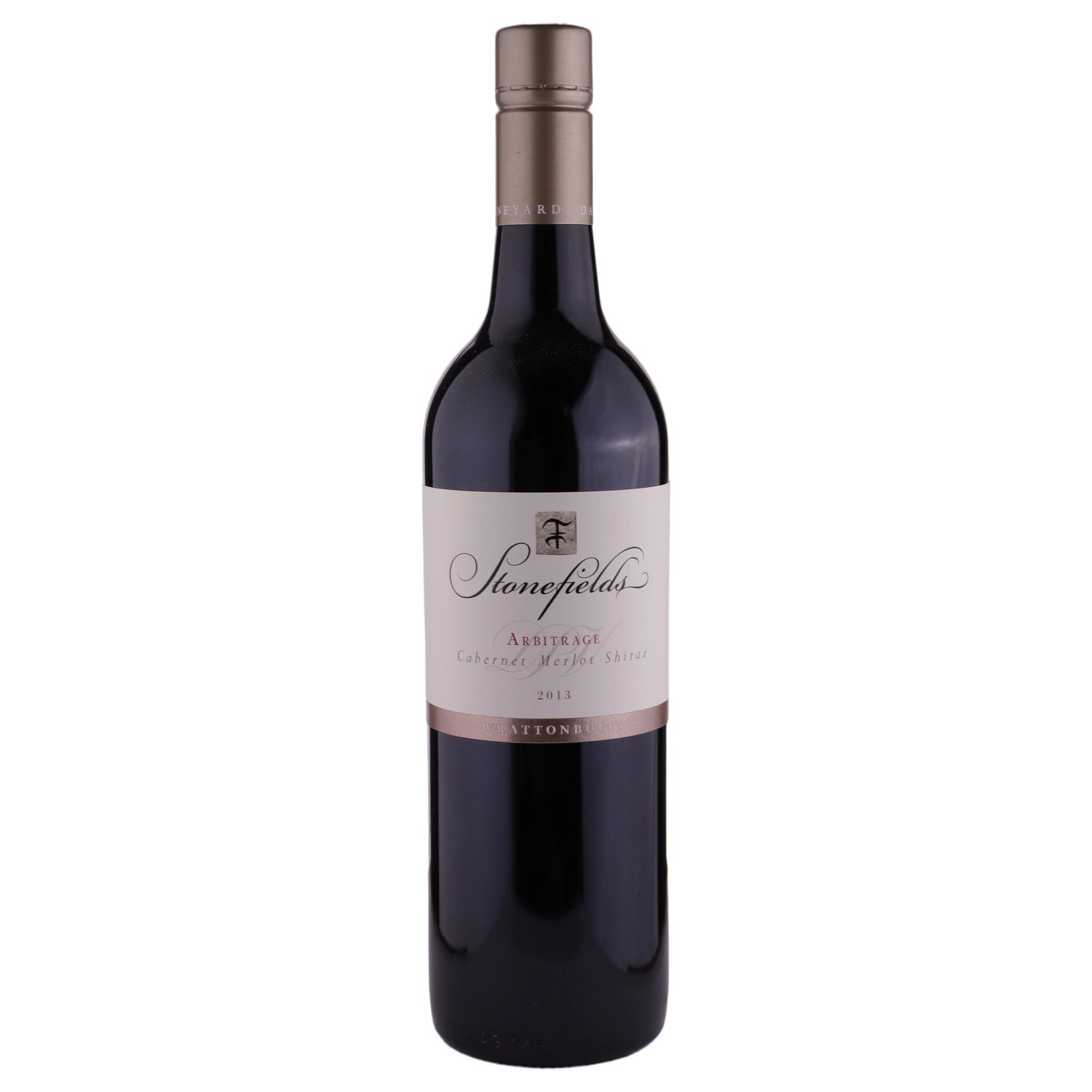 A bottle of Carillion Stonefields Arbitrage Cabernet Sauvignon Merlot Shiraz 2013 750ml Red Wine