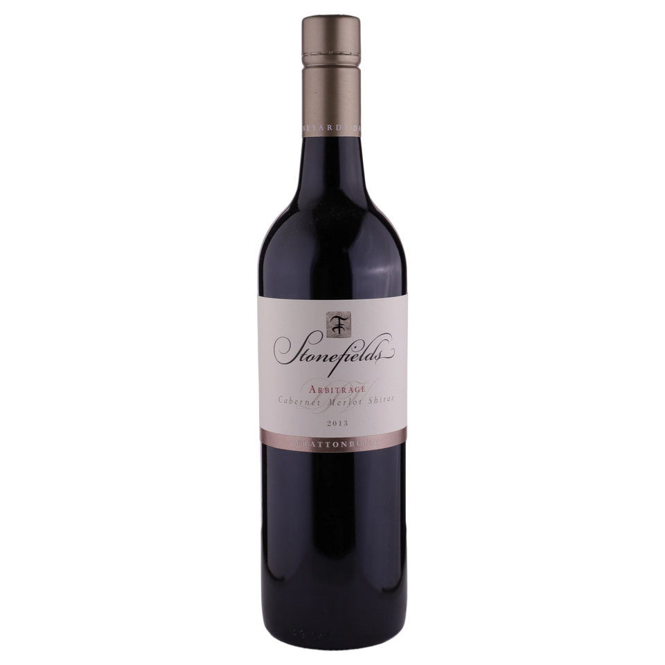 A bottle of Carillion Stonefields Arbitrage Cabernet Sauvignon Merlot Shiraz 2013 750ml Red Wine