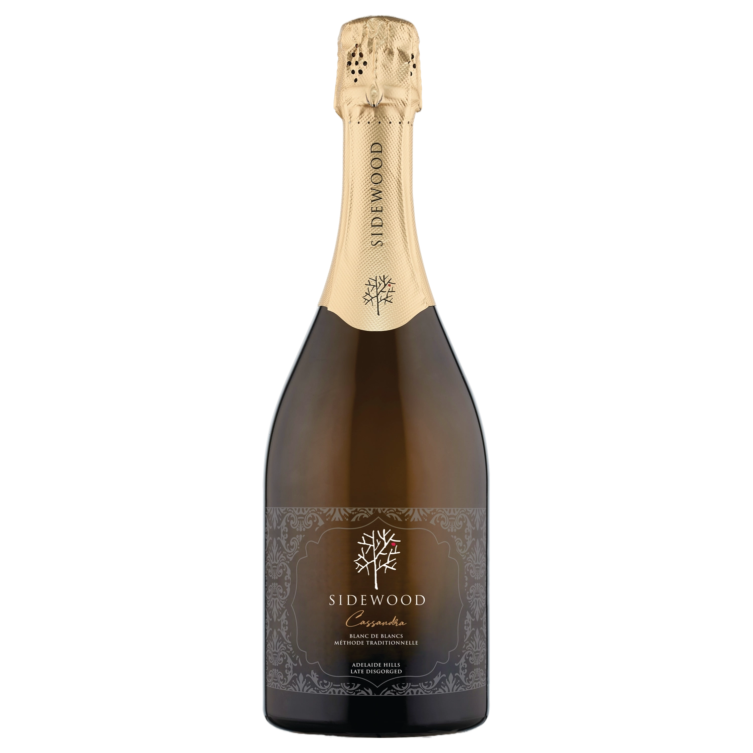 A bottle of Sidewood Vignerons Cassandra Blanc De Blanc 2017 750ml White Wine