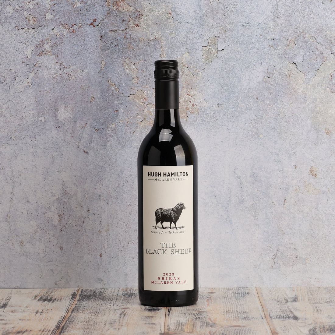 A bottle of Hugh Hamilton The Black Sheep Mclaren Vale Shiraz 2023 750ml Red Wine