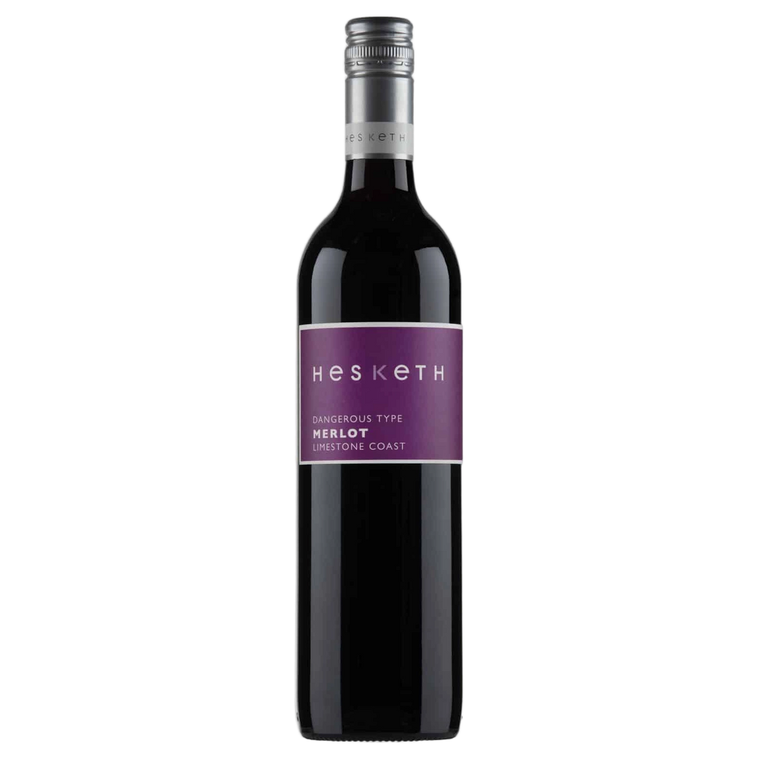 A bottle of 2025 Hesketh Dangerous Type Merlot 750ml Red Wine