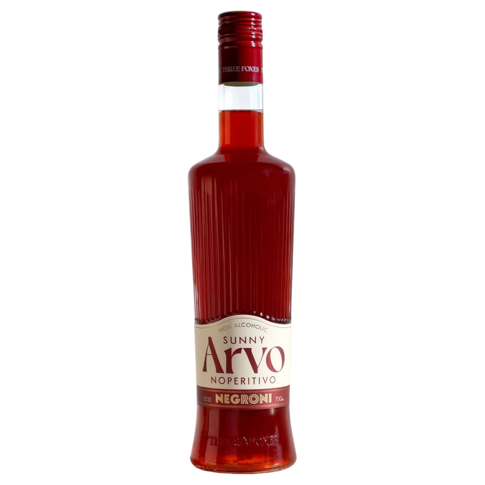 A bottle of Three Foxes Sunny Arvo Negroni 0% 700ml