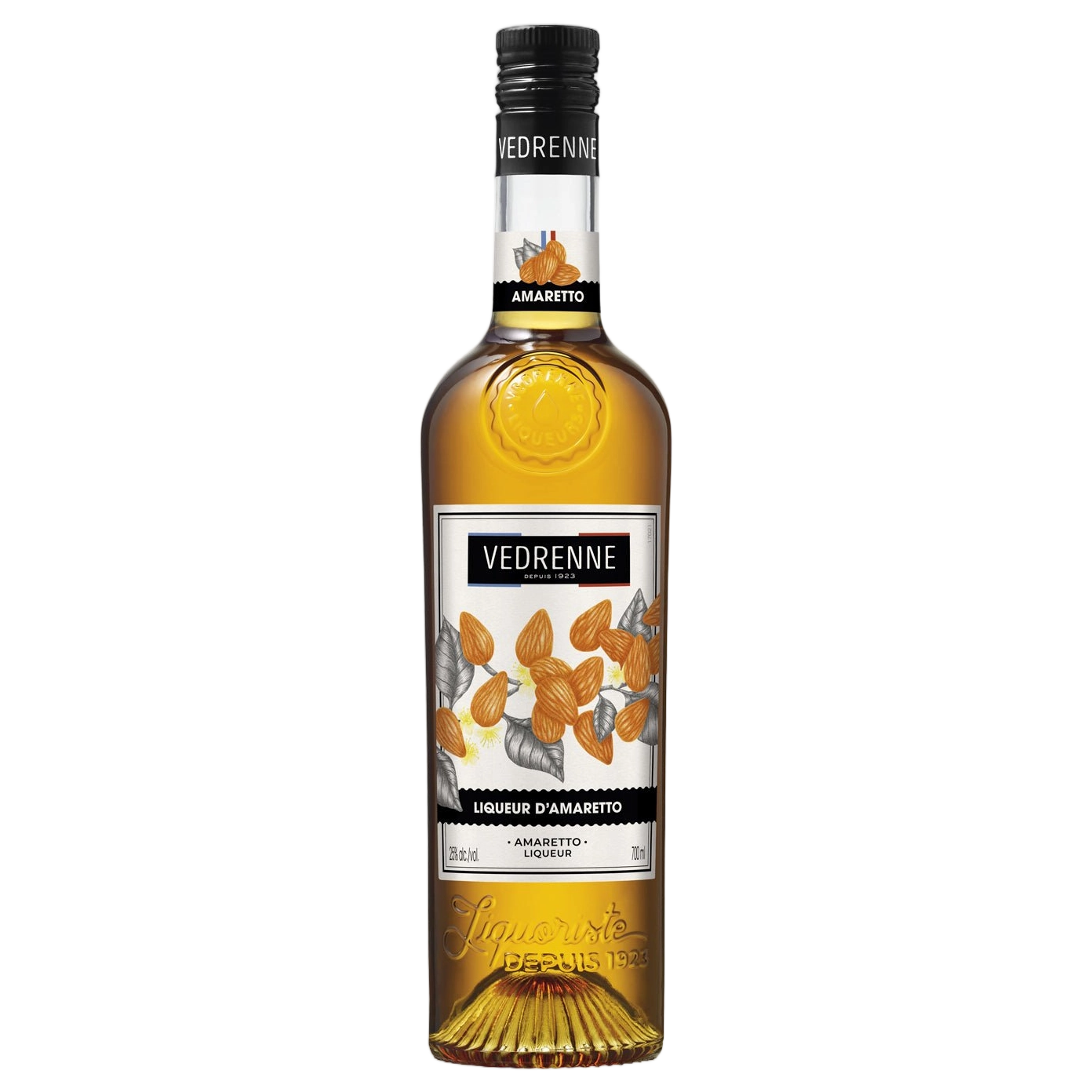 A bottle of Vedrenne Liqueur Amaretto (Almond) 25% 700ml