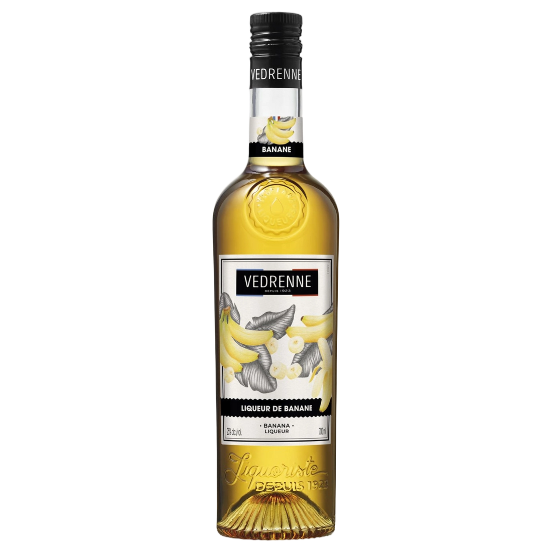 A bottle of Vedrenne Liqueur de Banane (Banana) 25% 700ml