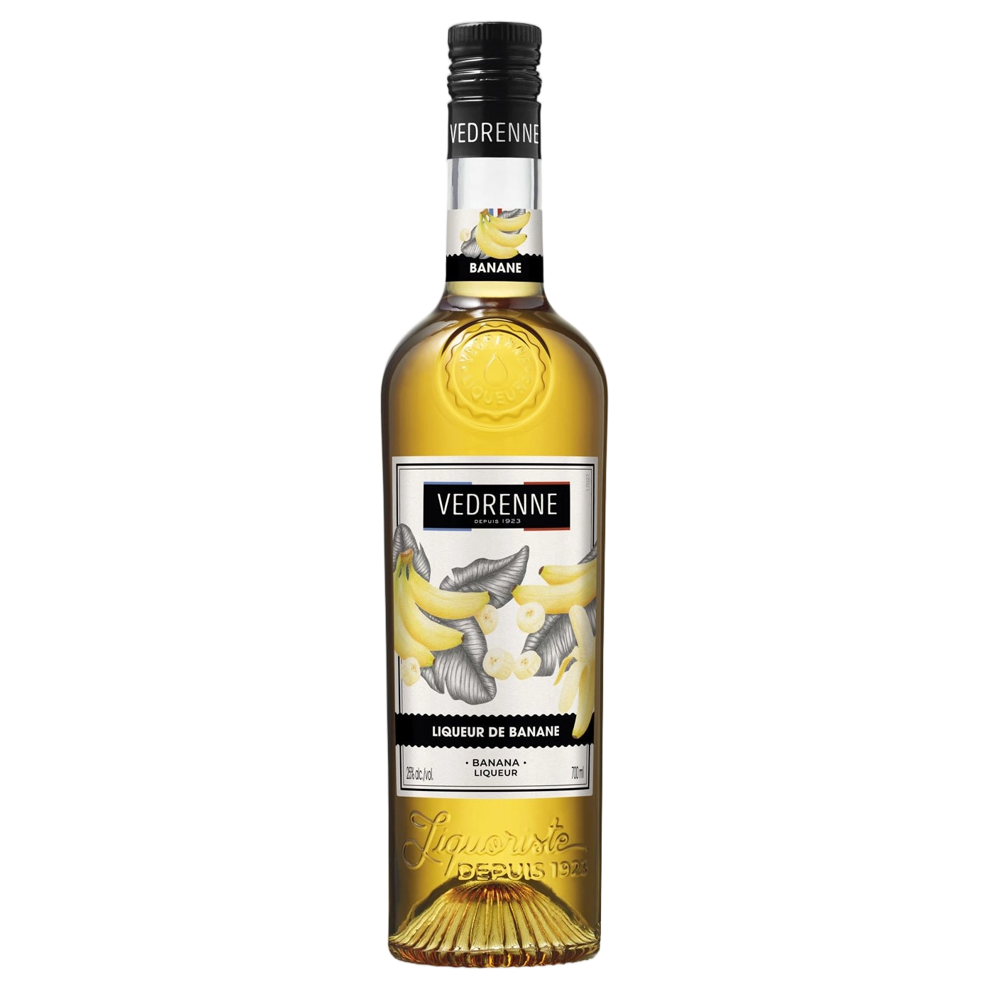 A bottle of Vedrenne Liqueur de Banane (Banana) 25% 700ml