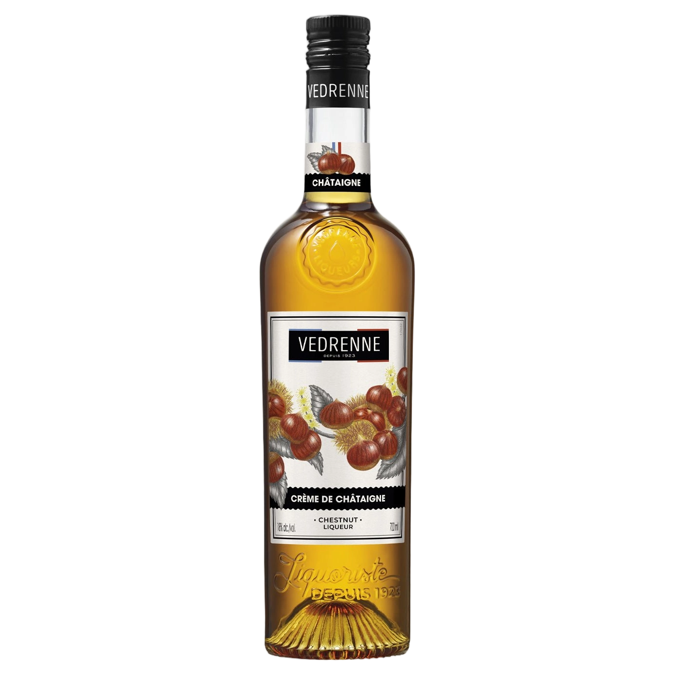 A bottle of Vedrenne Liqueur Creme de Chataigne (Chestnut) 18% 700ml