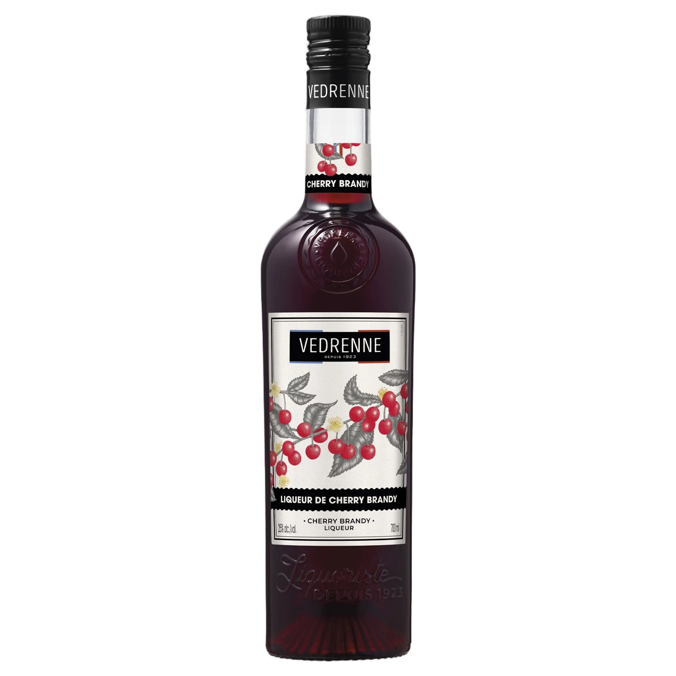 A bottle of Vedrenne Cherry Brandy 25% 700ml