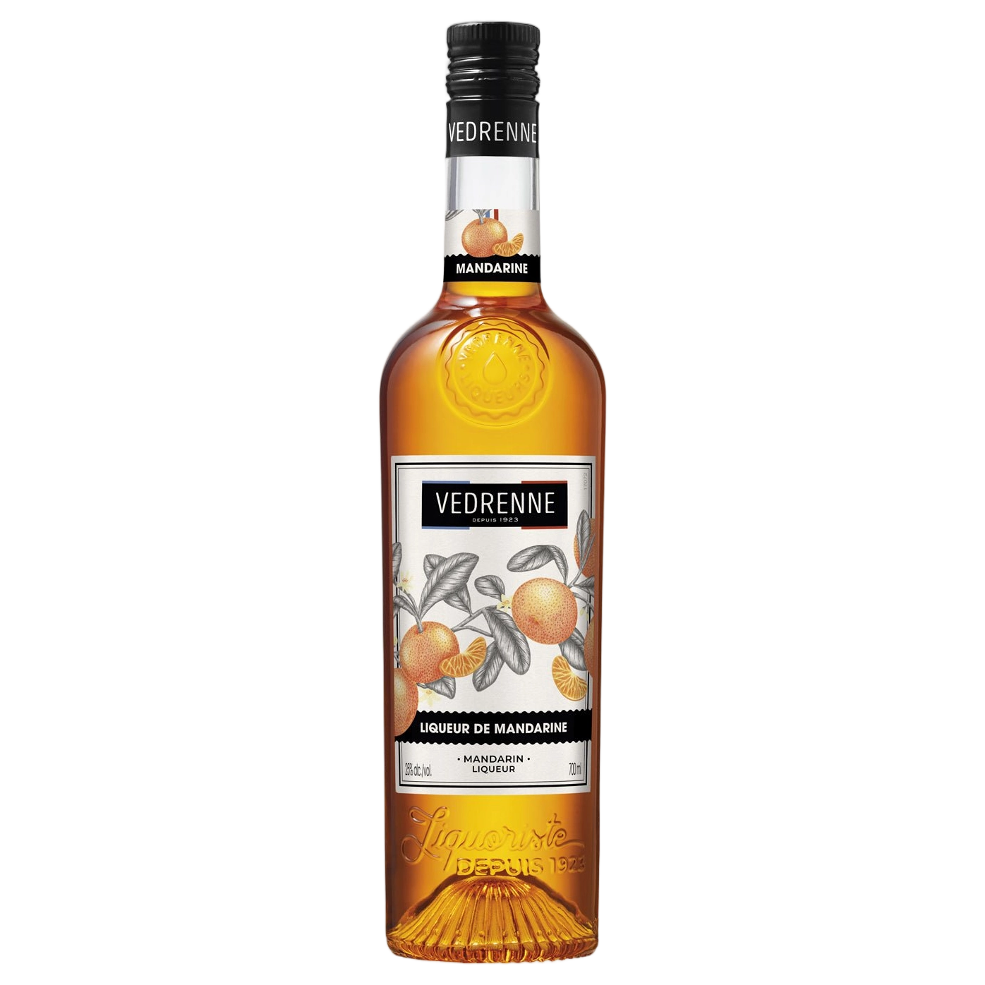 A bottle of Vedrenne Liqueur de Mandarine (Tangerine) 25% 700ml