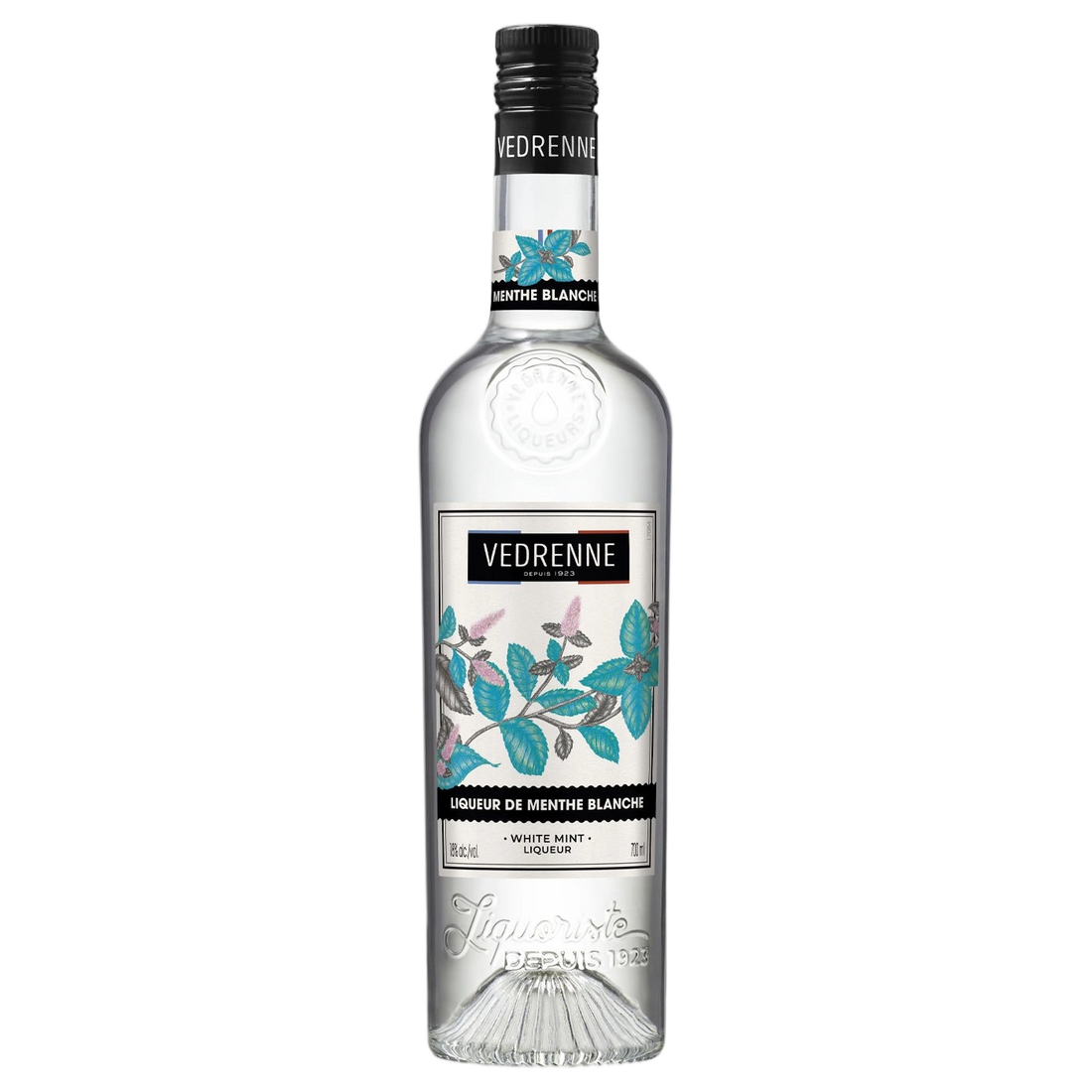A bottle of Vedrenne Liqueur de Menthe Blanche (White Mint) 18% 700ml