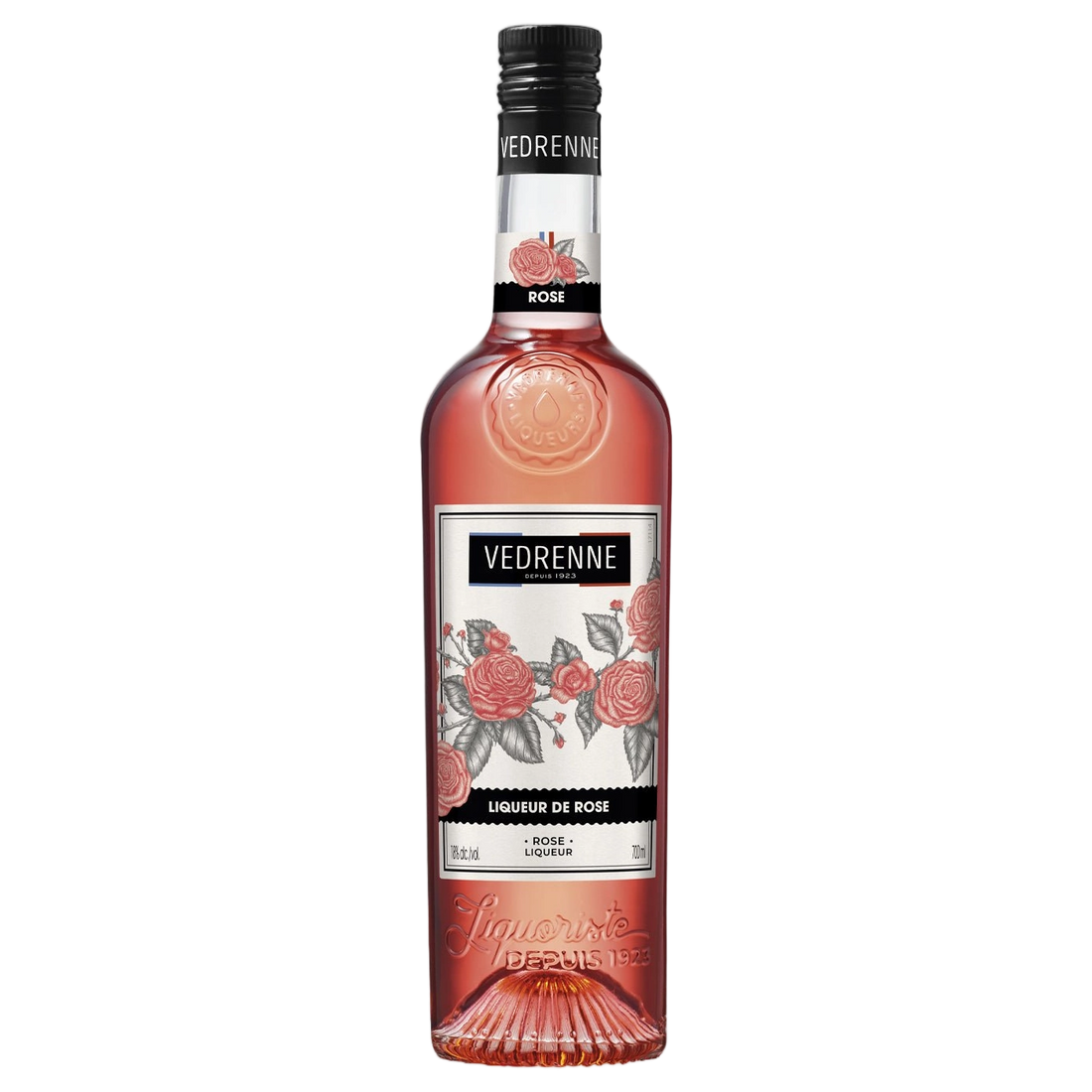 A bottle of Vedrenne Liqueur de Rose 18% 700ml