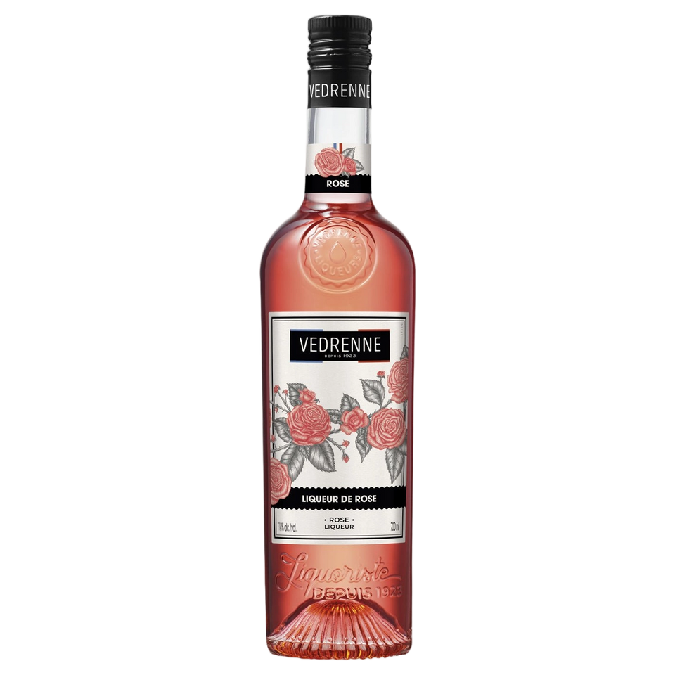 A bottle of Vedrenne Liqueur de Rose 18% 700ml