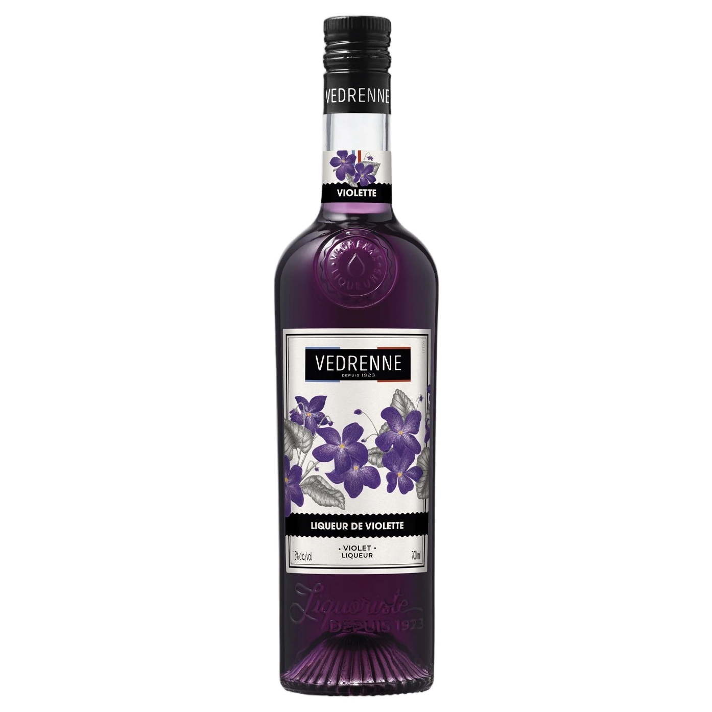 A bottle of Vedrenne Liqueur de Violette (Violet)18% 700ml