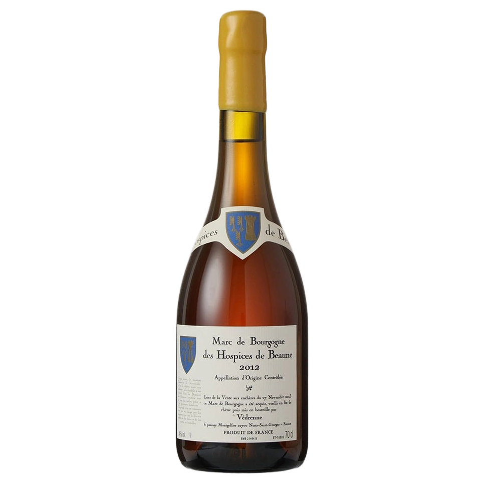 A bottle of Vedrenne Marc Hospices de Beaunes 45% 2012 700ml