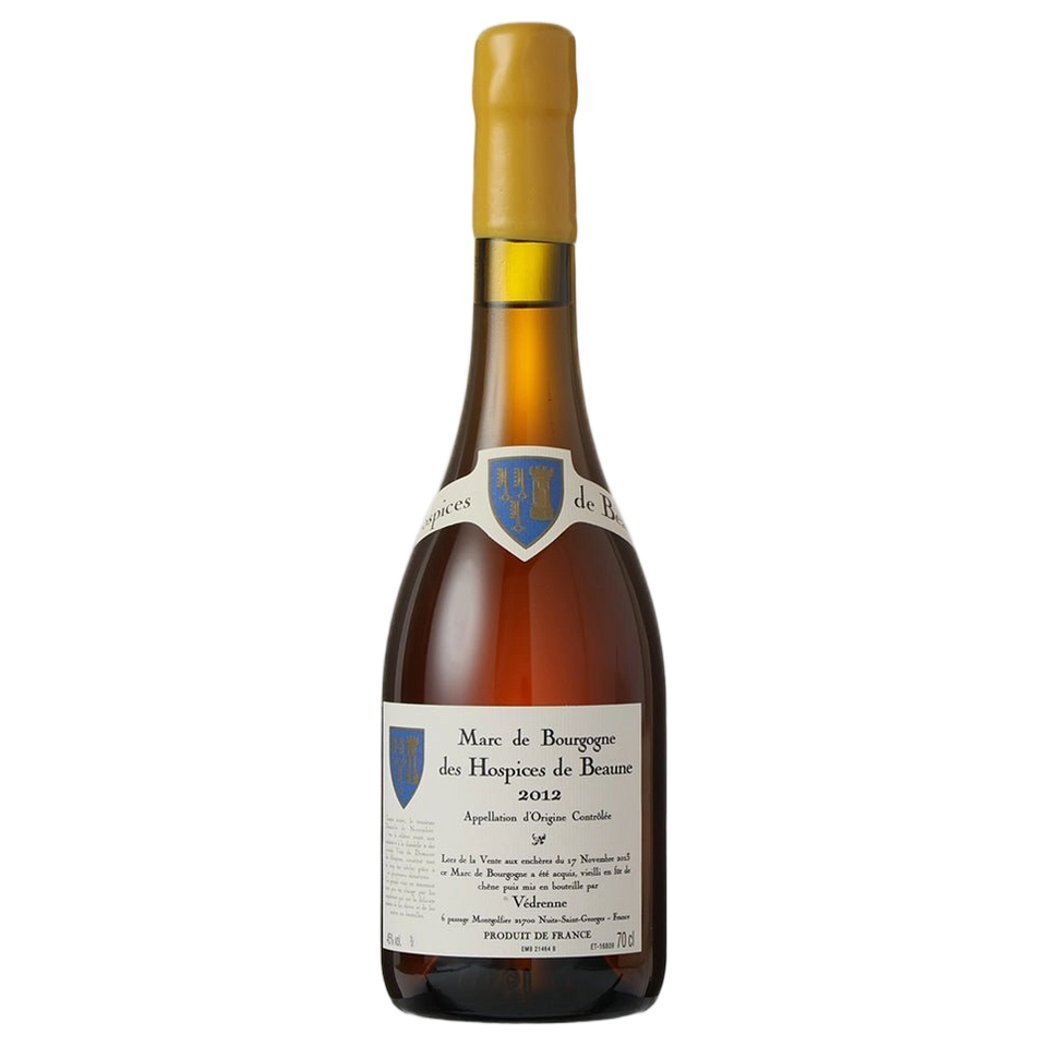 A bottle of Vedrenne Marc Hospices de Beaunes 45% 2012 700ml