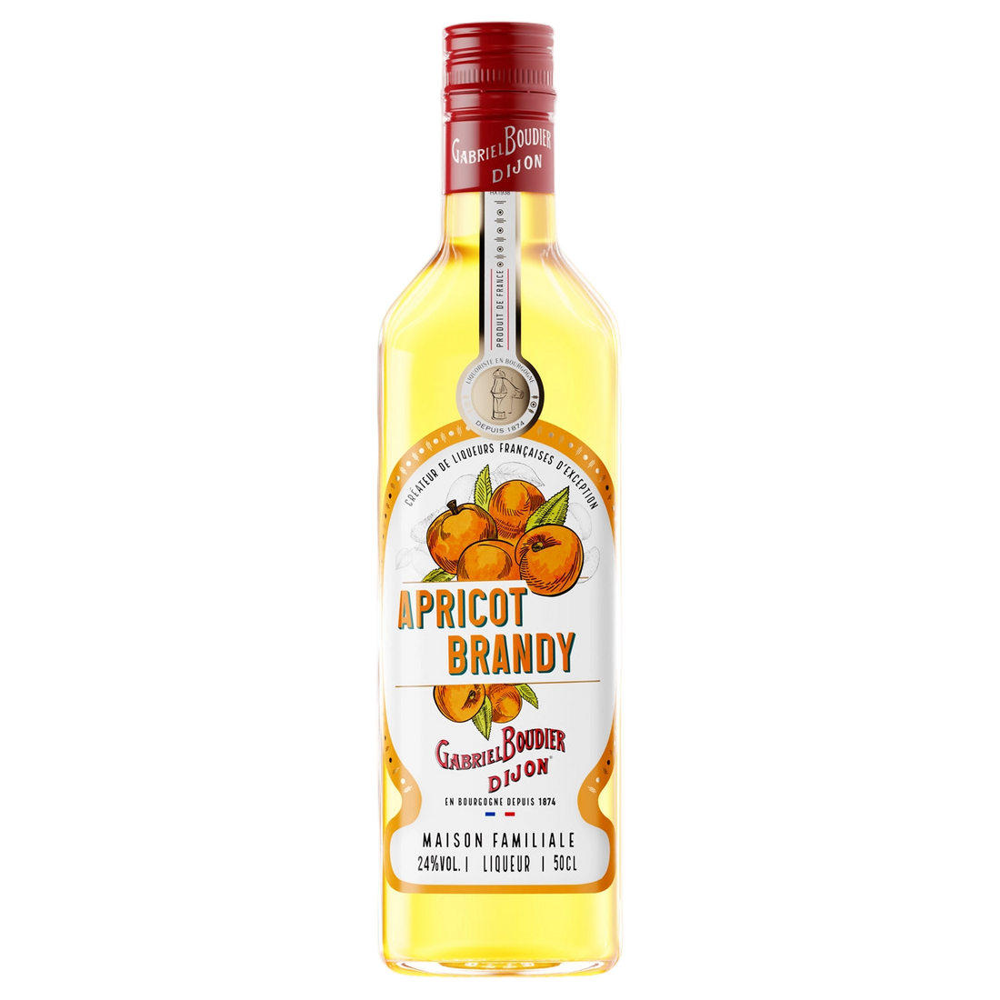 A bottle of Gabriel Boudier Apricot Brandy Liqueur 24% 500ml