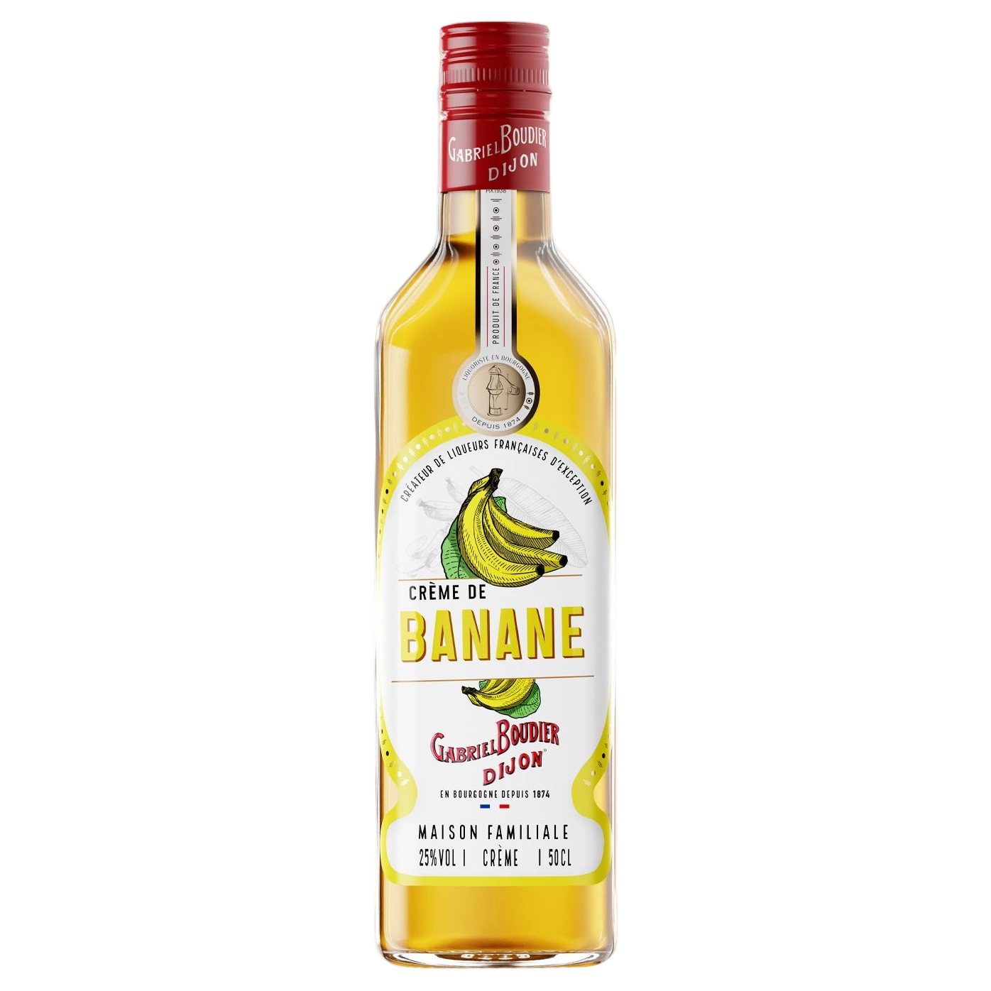 A bottle of Gabriel Boudier Creme De Banane (Banana) Liqueur 25% 500ml
