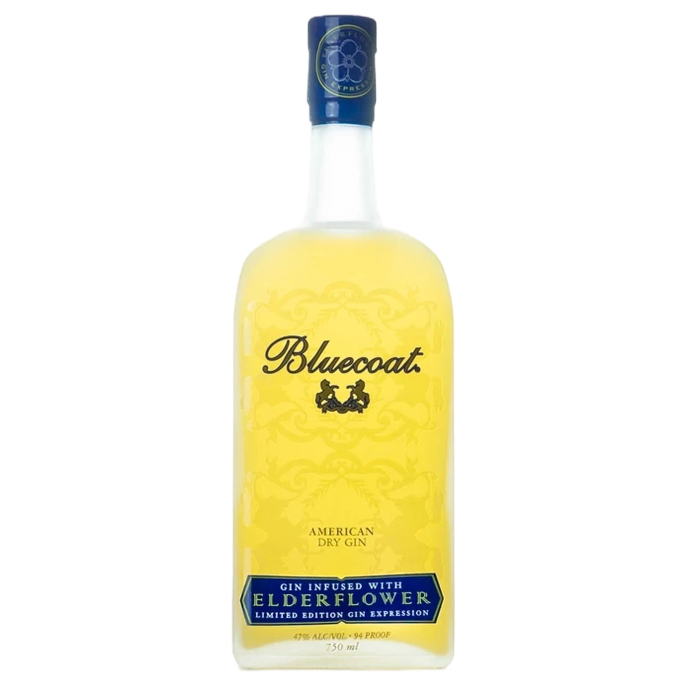 A bottle of Bluecoat American Elderflower Gin 47% 700ml
