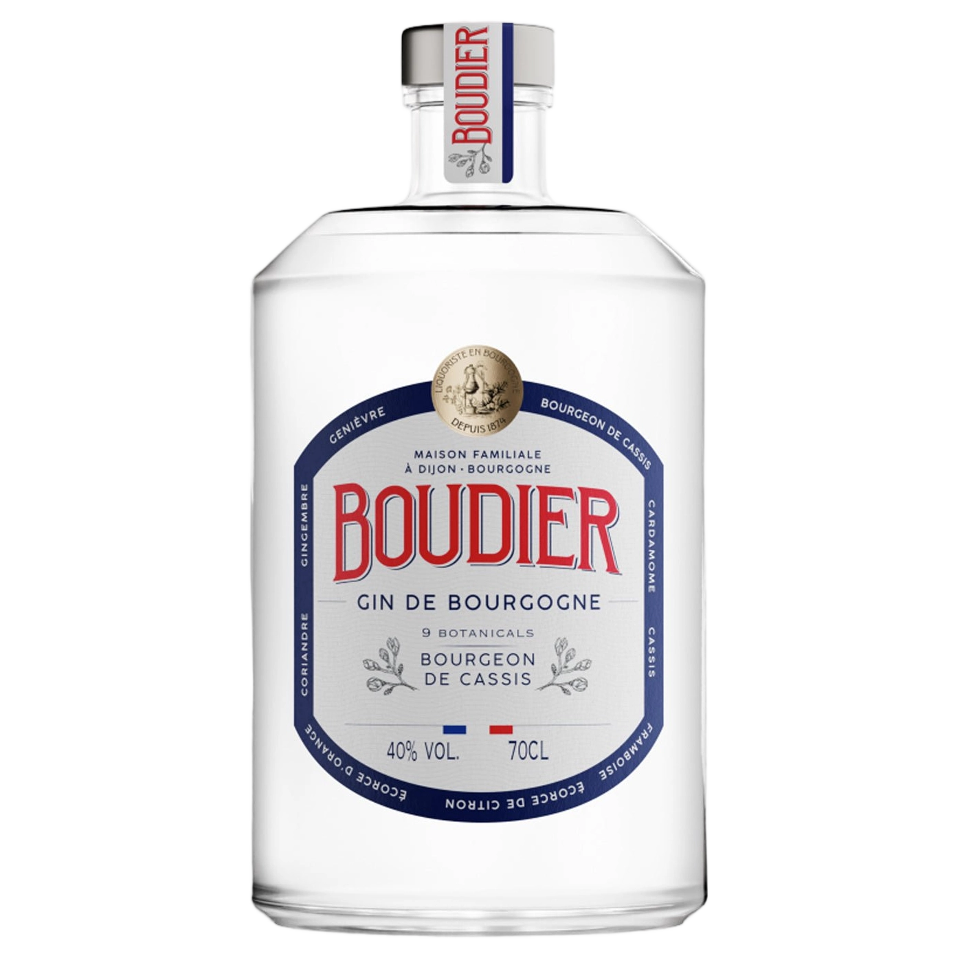 A bottle of Gabriel Boudier Blackcurrant Bud Gin 40% 700ml