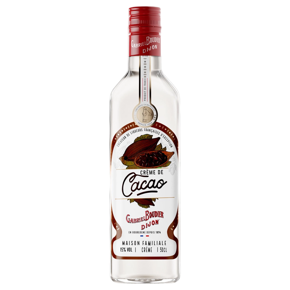 A bottle of Gabriel Boudier Creme De Cacao Blanc (White Chocolate) Liqueur 15% 500ml