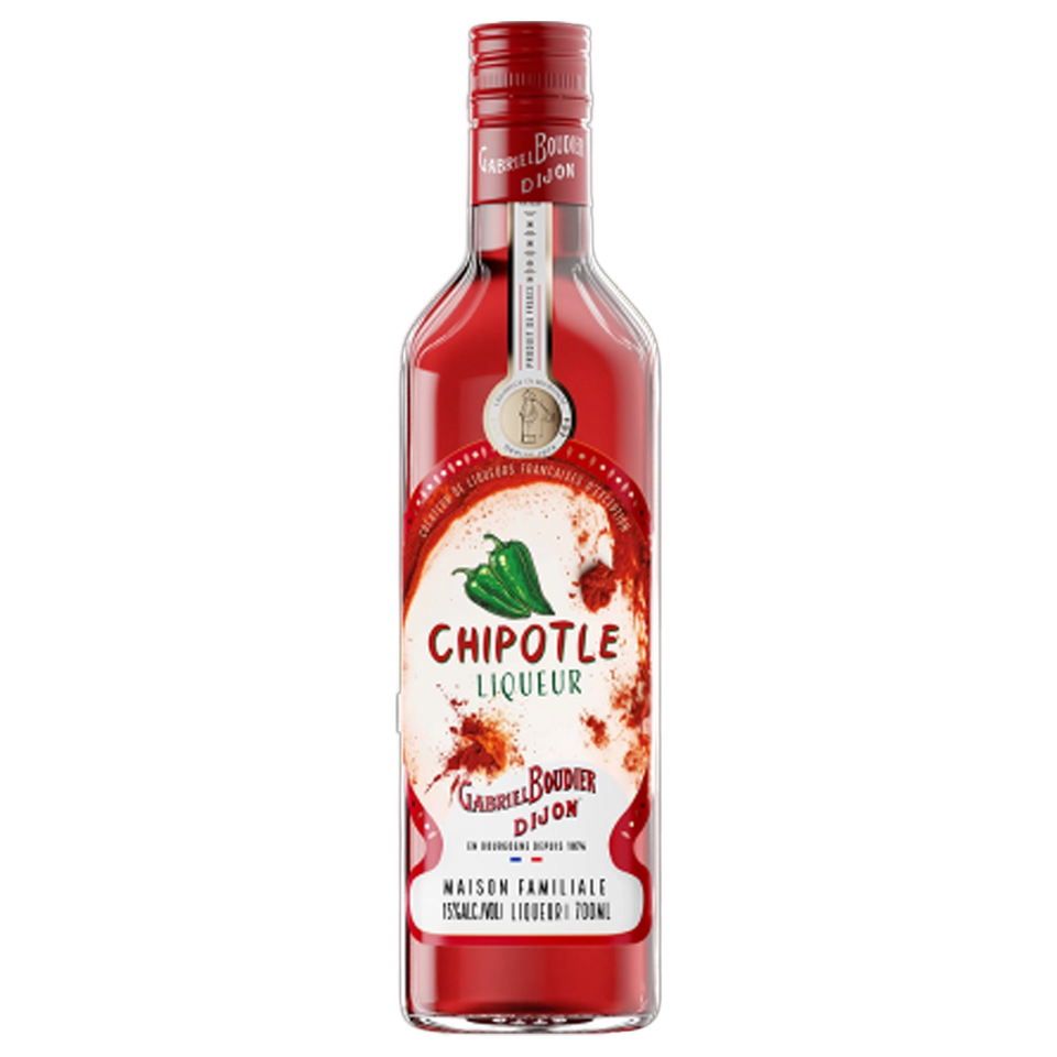 A bottle of Gabriel Boudier Liqueur De Chipotle (Chilli) 15% 700ml