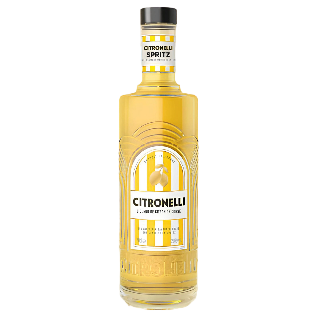 A bottle of Gabriel Boudier Citronelli Liqueur 20% 700ml