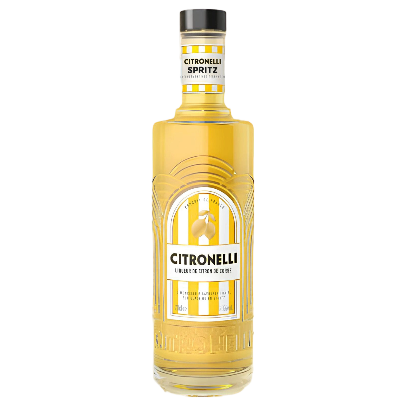 A bottle of Gabriel Boudier Citronelli Liqueur 20% 700ml