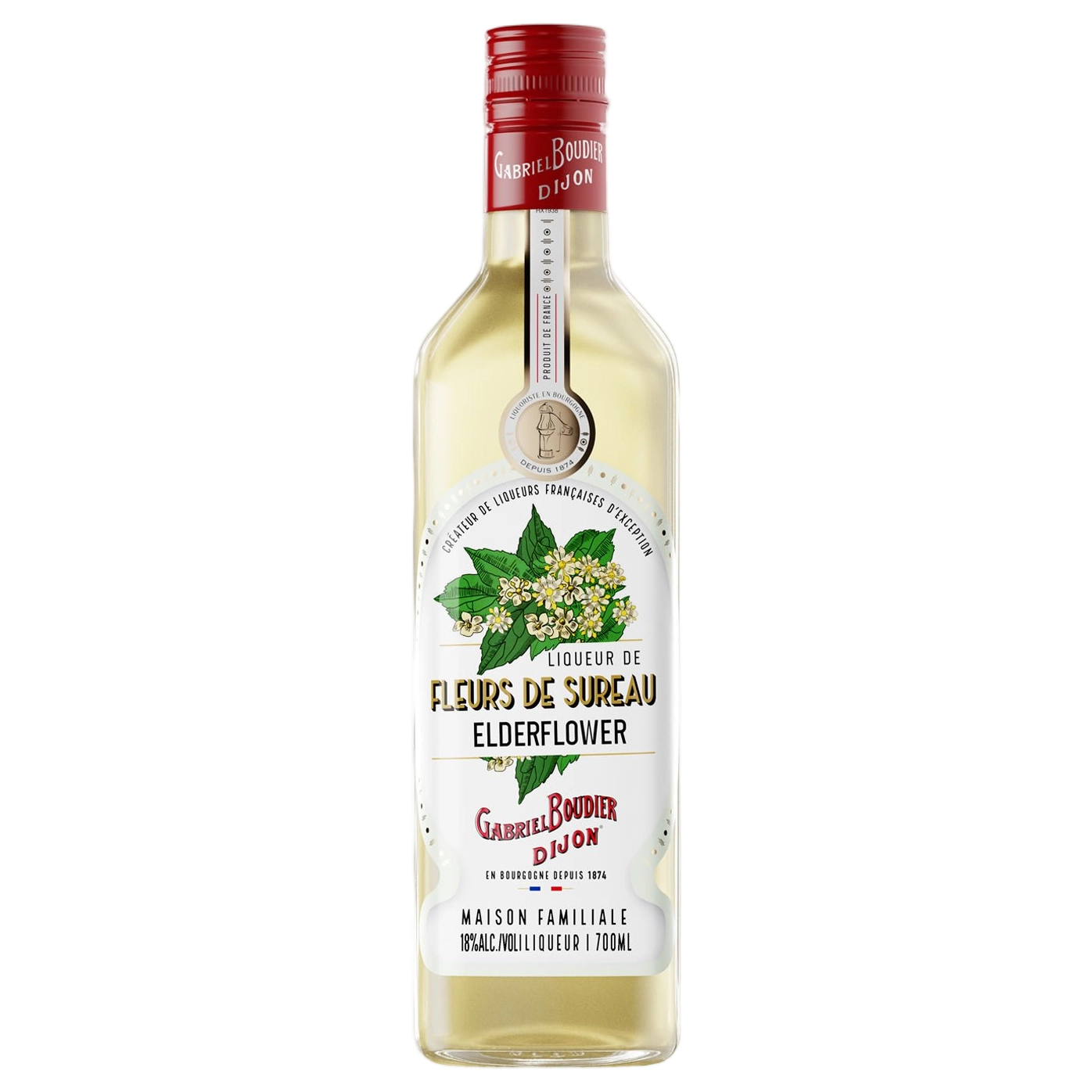A bottle of Gabriel Boudier Fleur de Sureau (Elderflower) Liqueur 18% 700ml