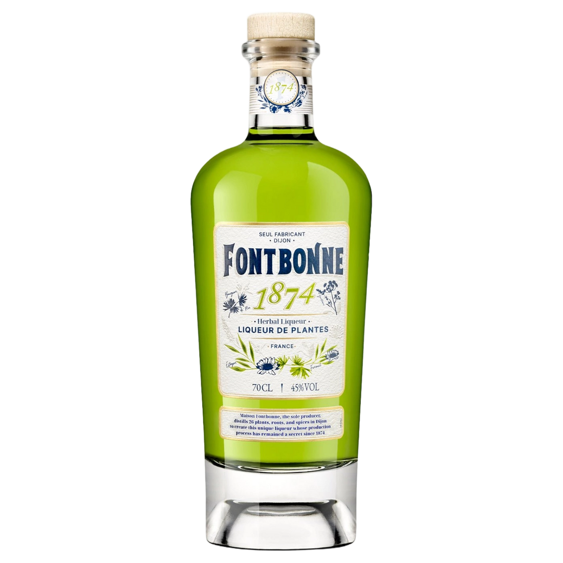 A bottle of Gabriel Boudier Fontbonne Liqueur De Plante 45% 700ml