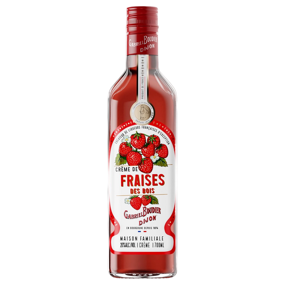 A bottle of Gabriel Boudier Crème de Fraise (Strawberry) Liqueur 20% 700ml