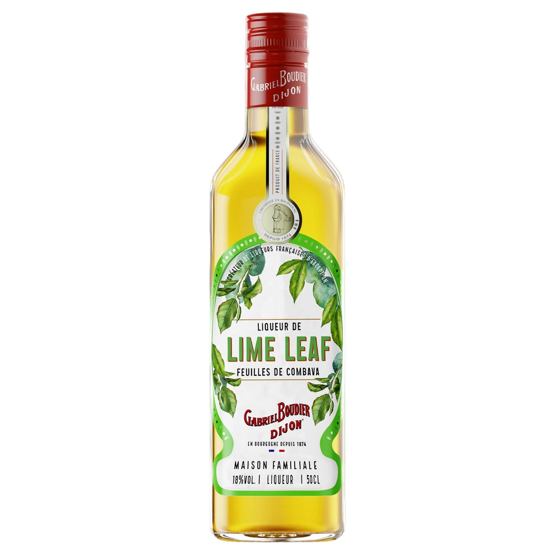 A bottle of Gabriel Boudier Kaffir Lime Leaf 18% 700ml