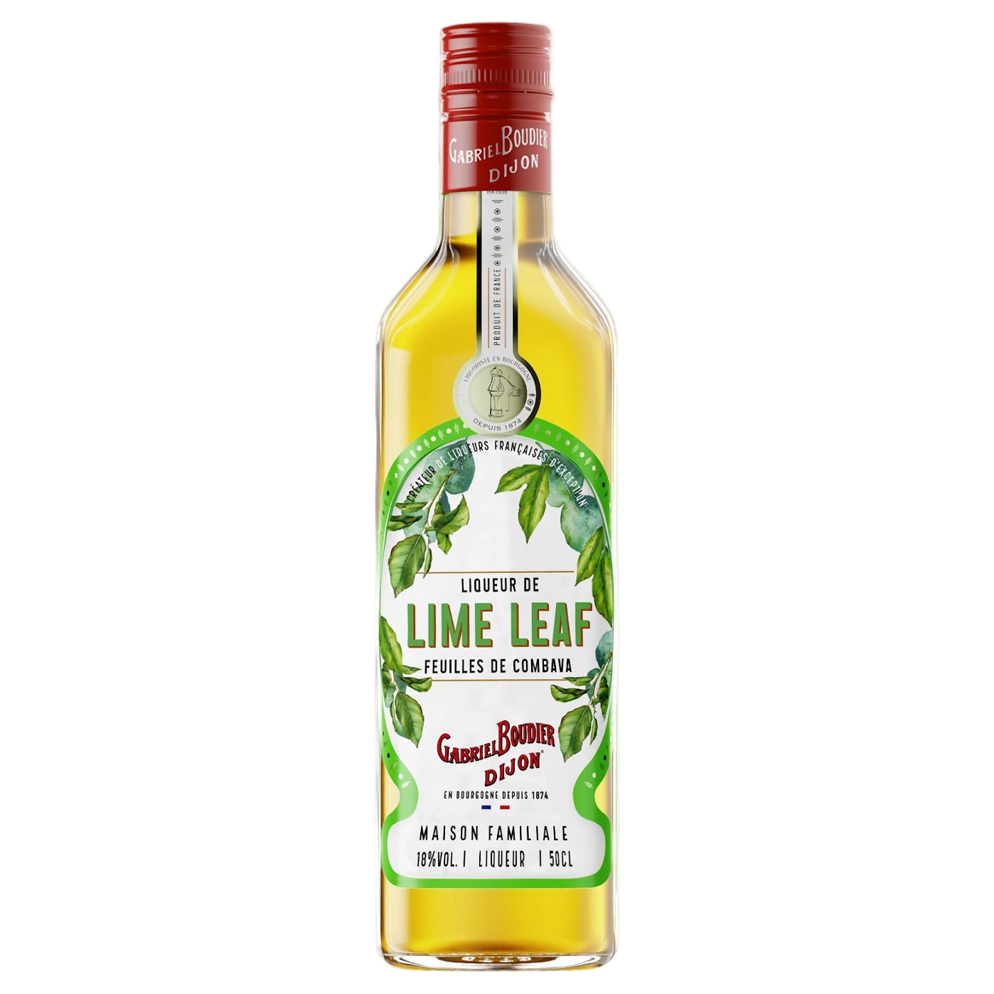 A bottle of Gabriel Boudier Kaffir Lime Leaf 18% 700ml