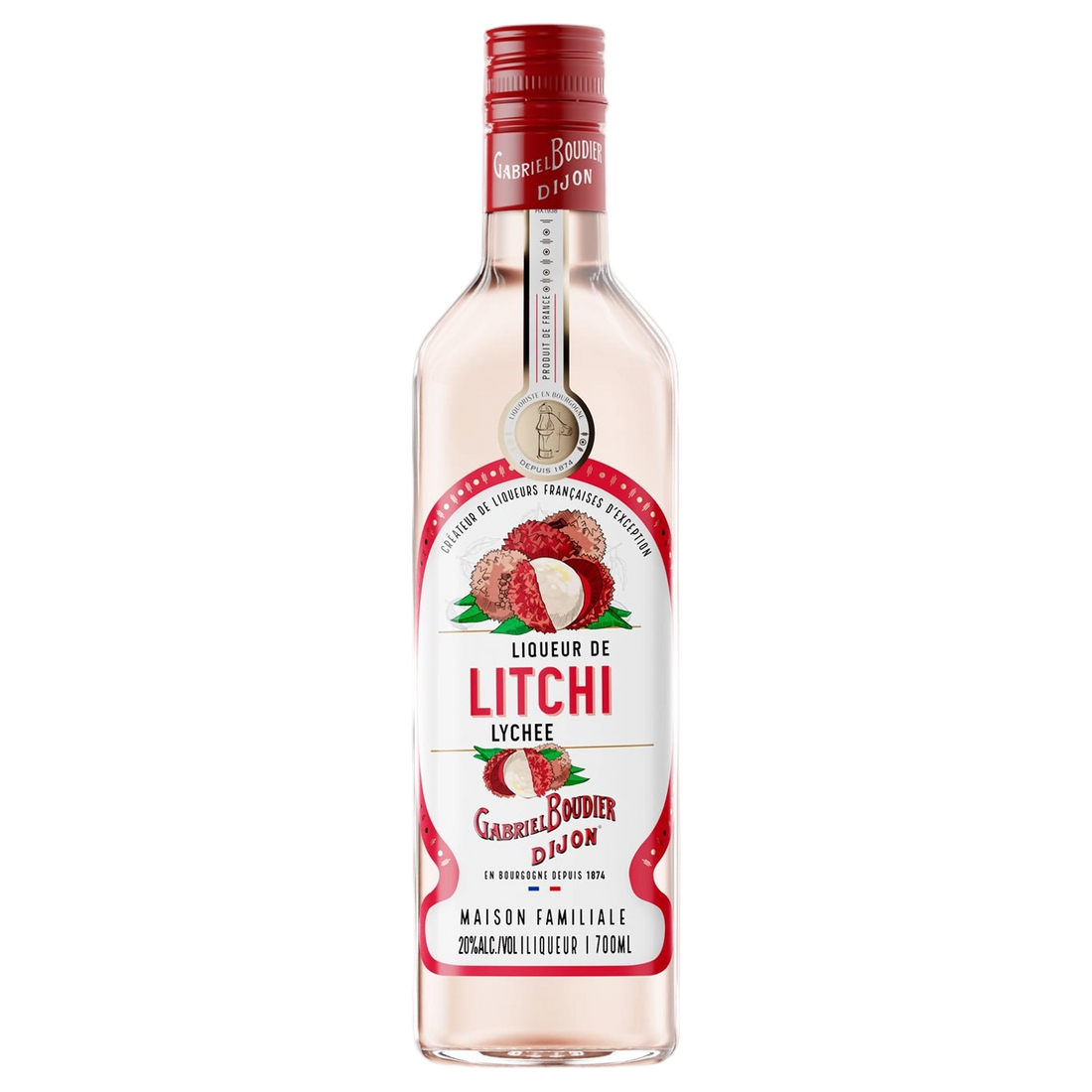 A bottle of Gabriel Boudier Litchi (Lychee) Liqueur 20% 700ml