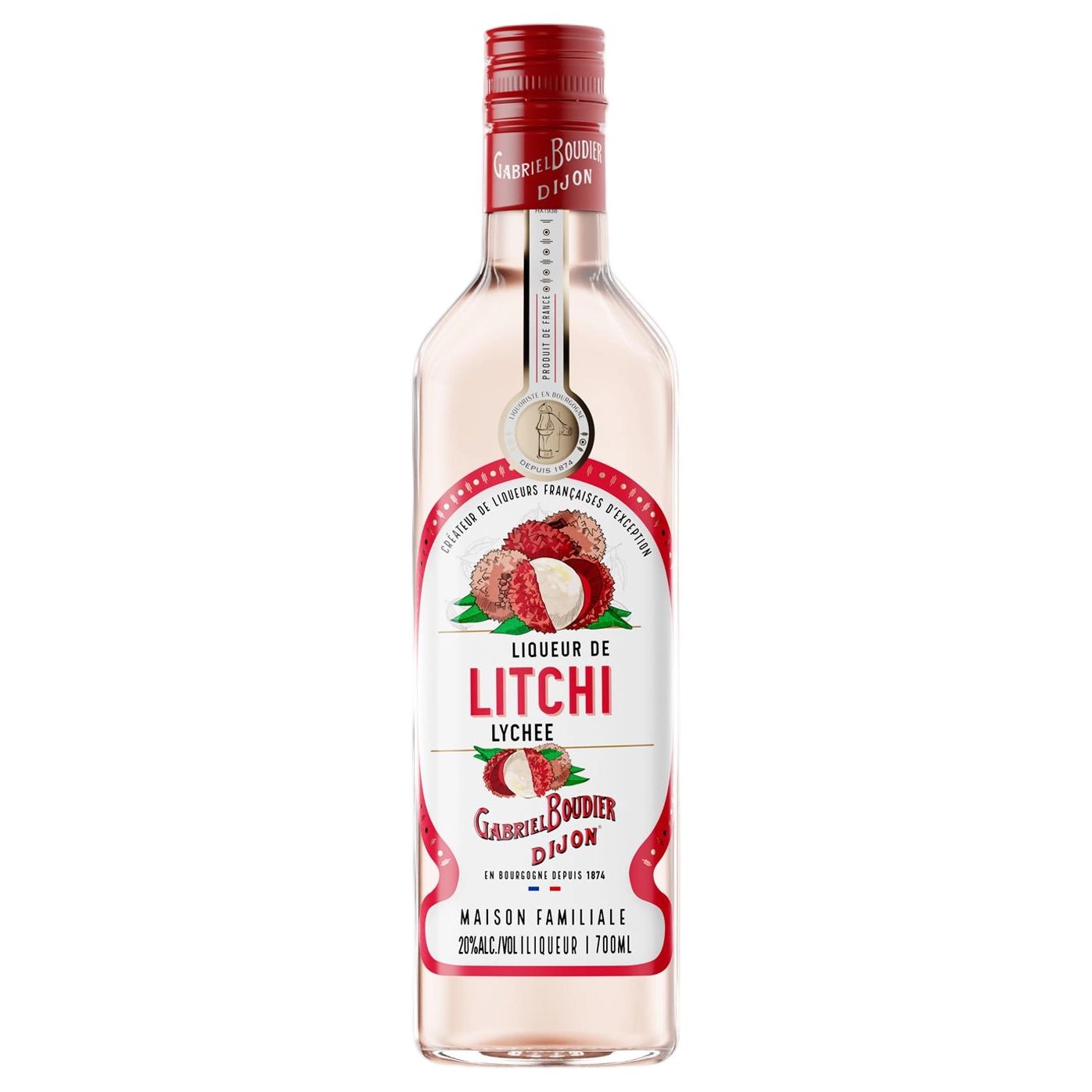 A bottle of Gabriel Boudier Litchi (Lychee) Liqueur 20% 700ml